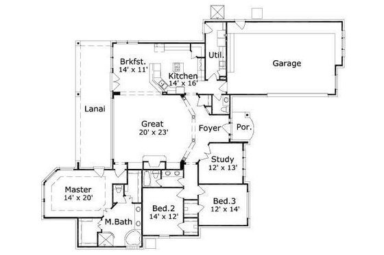 Floor Plan - Main Floor for European House Plan #411-745 - 3 bed, 2.5 bath