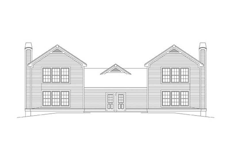 House Blueprint - Exterior - Rear Elevation for Traditional House Plan #57-571 - 2 bed, 1.5 bath