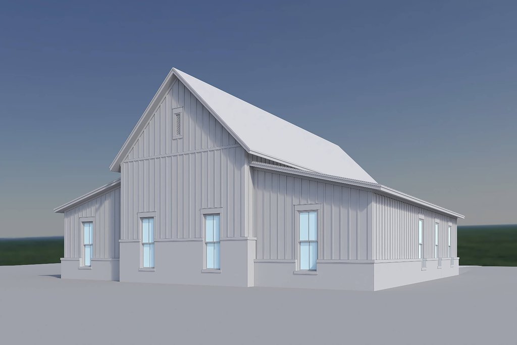 Exterior - Rear Elevation for Barndominium House Plan #430-443 - 1 bed, 1 bath