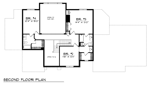 Modern Floor Plan - Upper Floor Plan #70-479