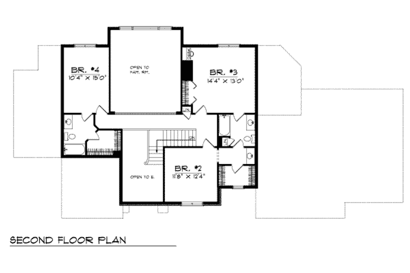 House Plan Design - Floor Plan - Upper Floor for Modern House Plan #70-479 - 4 bed, 3.5 bath