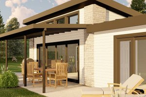 Exterior - Front Elevation 3 for Modern House Plan #1064-210 - 1 bed, 1 bath