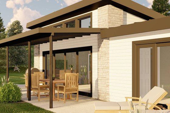 Exterior - Front Elevation 3 for Modern House Plan #1064-210 - 1 bed, 1 bath