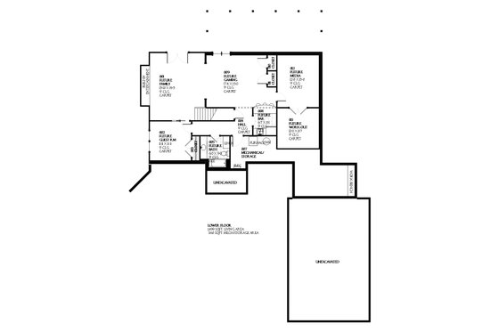 Floor Plan - Lower Floor for Traditional House Plan #901-117 - 4 bed, 2.5 bath