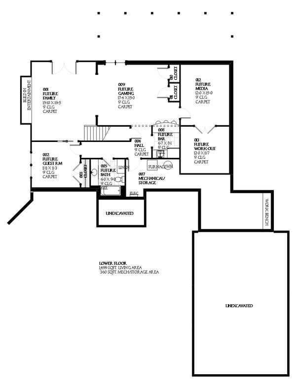 Traditional Floor Plan - Lower Floor Plan #901-117