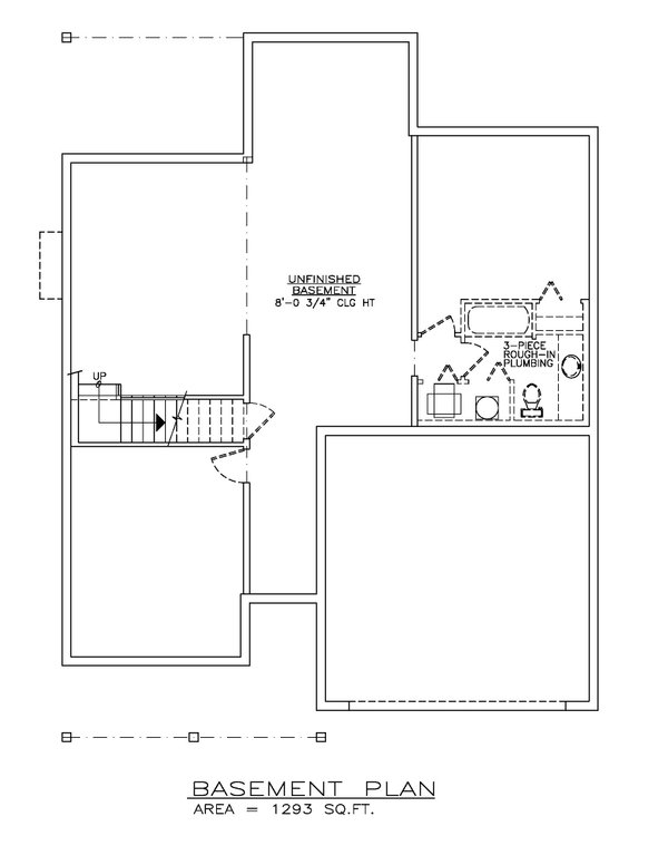 Dream House Plan - Floor Plan - Lower Floor for Craftsman House Plan #1100-132 - 3 bed, 2.5 bath