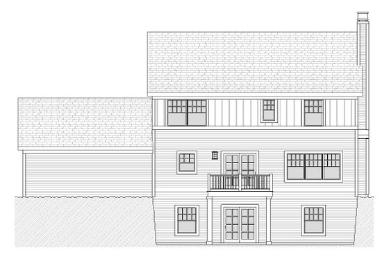 Exterior - Rear Elevation for Farmhouse House Plan #901-29 - 4 bed, 2.5 bath