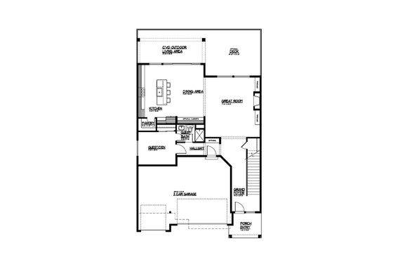 Floor Plan - Main Floor for Farmhouse House Plan #569-49 - 4 bed, 3 bath