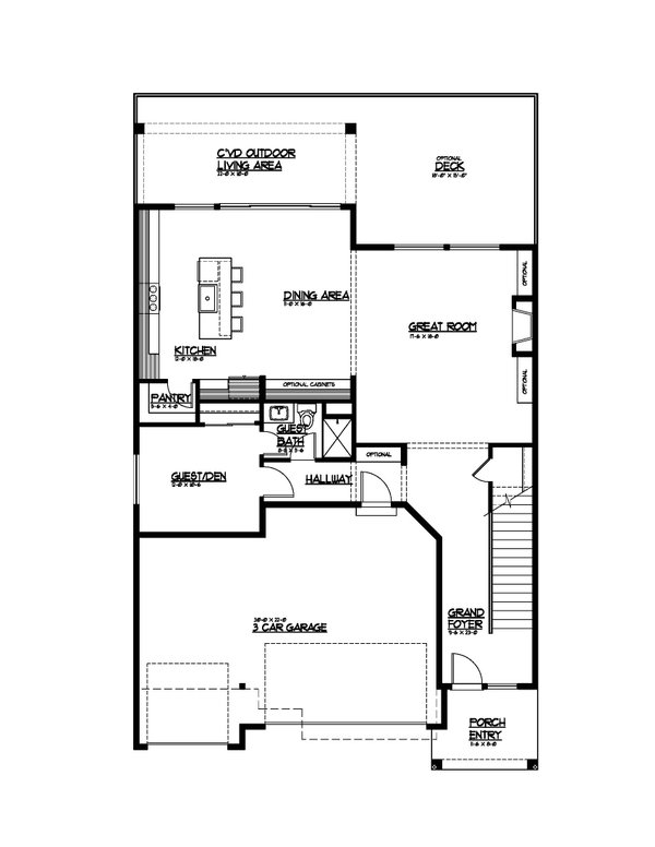 Architectural House Design - Farmhouse Floor Plan - Main Floor Plan #569-49