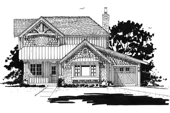 Exterior - Front Elevation 3 for Country House Plan #942-46 - 5 bed, 3.5 bath