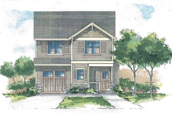 Exterior - Front Elevation for Craftsman House Plan #53-560 - 3 bed, 2.5 bath