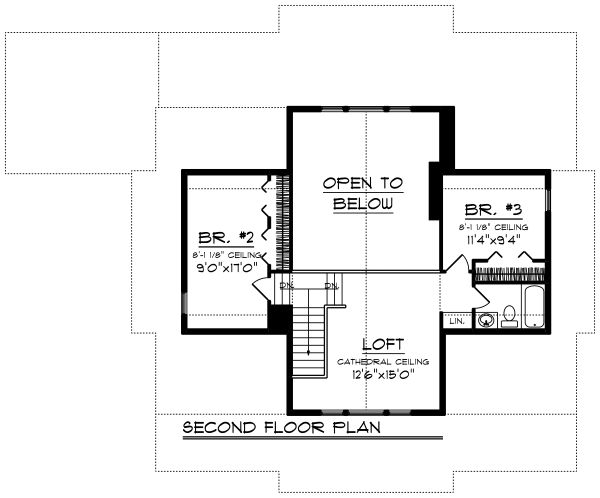 Architectural House Design - Craftsman Floor Plan - Upper Floor Plan #70-1494