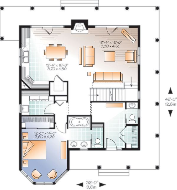 Home Plan - Cottage Floor Plan - Main Floor Plan #23-2701