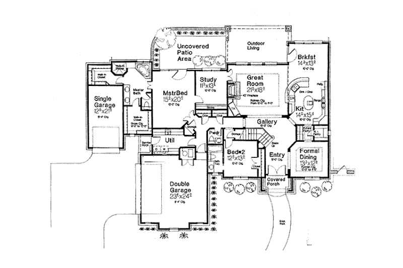 Home Plan - Floor Plan - Main Floor for European House Plan #310-695 - 4 bed, 3.5 bath