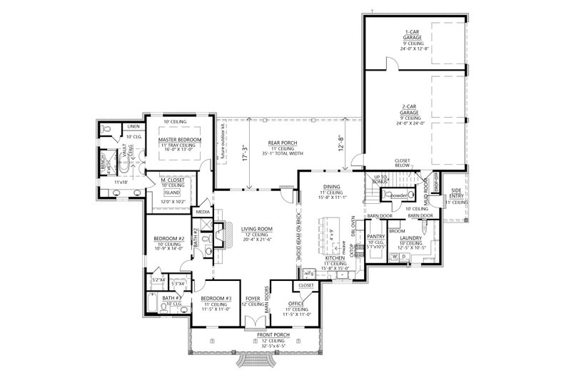 Home Plan - Floor Plan - Main Floor for Southern House Plan #1074-49 - 3 bed, 4.5 bath