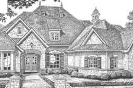 Exterior - Front Elevation 3 for European House Plan #310-342 - 4 bed, 3.5 bath