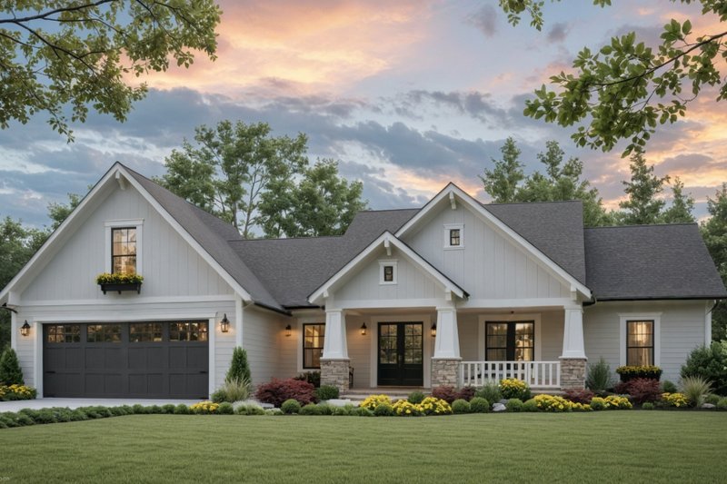 House Blueprint - Craftsman Exterior - Front Elevation Plan #21-629