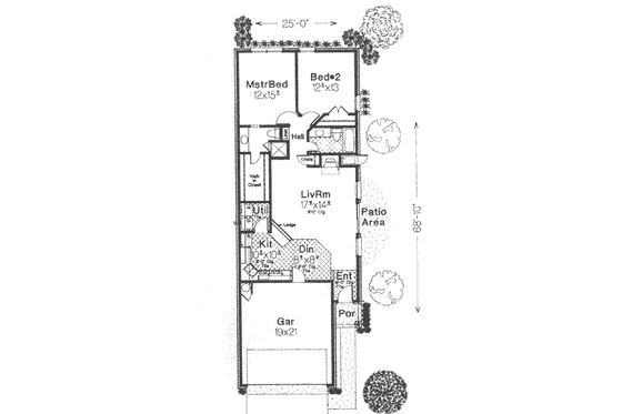 Floor Plan - Main Floor for Traditional House Plan #310-477 - 2 bed, 2 bath