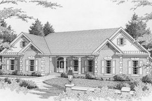 Ranch Exterior - Front Elevation Plan #112-135
