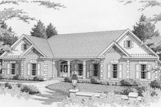 Ranch Exterior - Front Elevation Plan #112-135