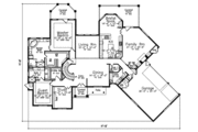 European Style House Plan - 4 Beds 4.5 Baths 3950 Sq/Ft Plan #52-198 