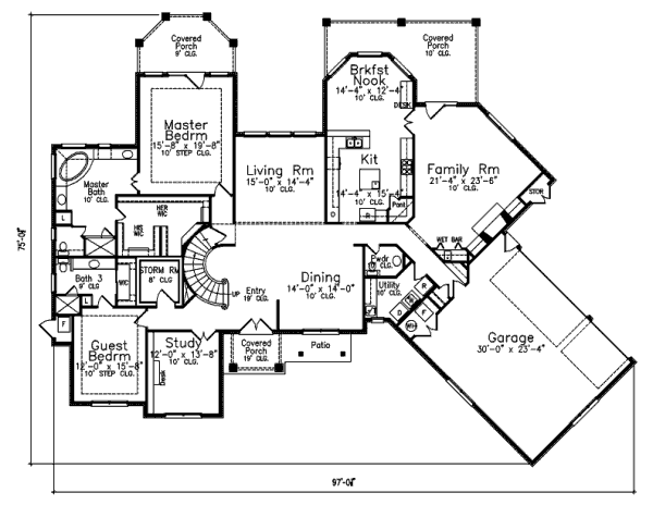 European Floor Plan - Main Floor Plan #52-198