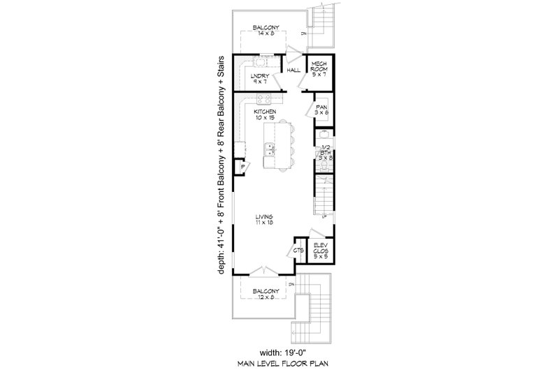 Home Plan - Floor Plan - Main Floor for Beach House Plan #932-1163 - 3 bed, 3.5 bath