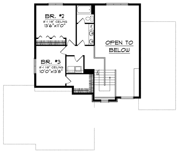 Home Plan - Traditional Floor Plan - Upper Floor Plan #70-835