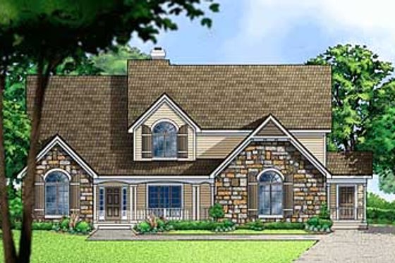 Exterior - Front Elevation for European House Plan #67-610 - 4 bed, 3.5 bath