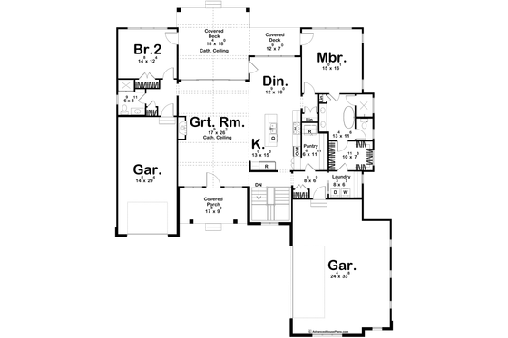 Floor Plan - Main Floor for Modern House Plan #455-621 - 2 bed, 2 bath