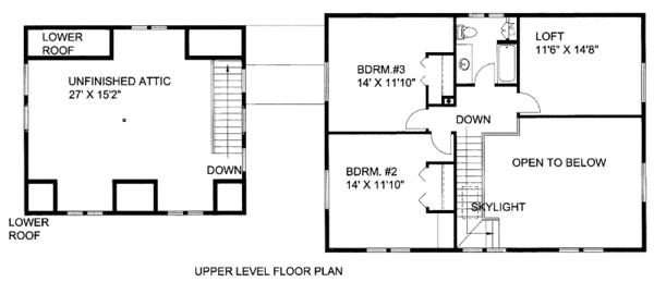 Country Floor Plan - Upper Floor Plan #117-693
