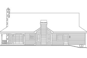 Exterior - Rear Elevation for Southern House Plan #57-329 - 3 bed, 2 bath
