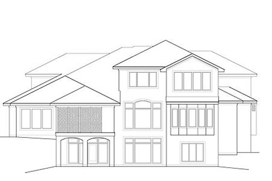 Exterior - Rear Elevation for Craftsman House Plan #67-875 - 6 bed, 6.5 bath