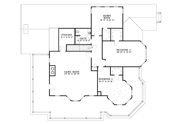 House Plan Design - Southern Floor Plan - Upper Floor Plan #17-2042