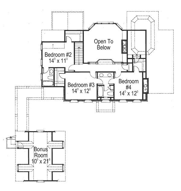 Dream House Plan - Colonial Floor Plan - Upper Floor Plan #429-13