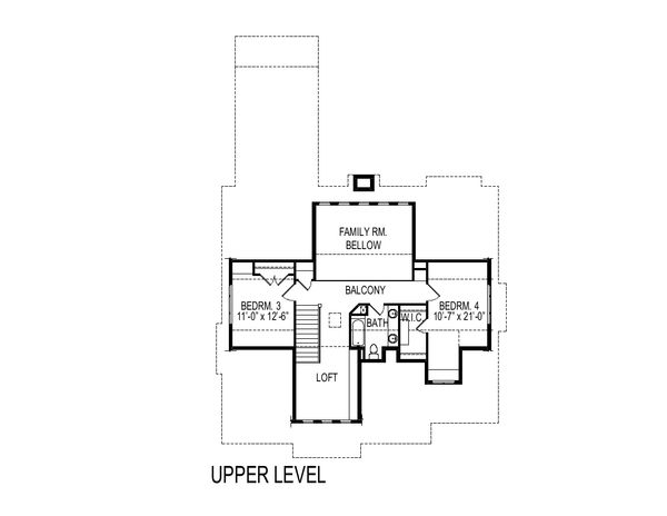 Bungalow Floor Plan - Upper Floor Plan #920-99
