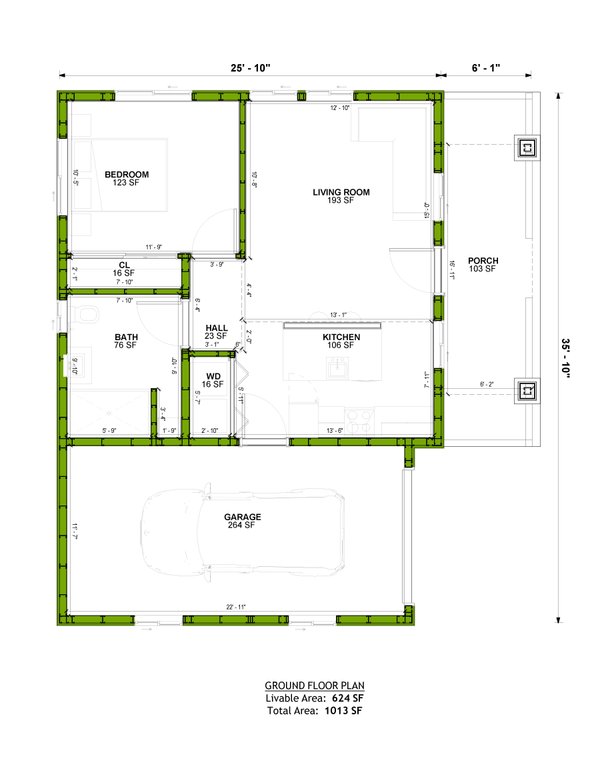 Craftsman Floor Plan - Main Floor Plan #1106-168