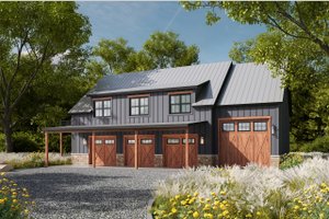 Barndominium Exterior - Front Elevation Plan #20-2574