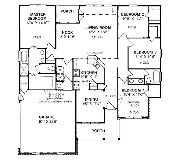 House Plan Design - Traditional Floor Plan - Main Floor Plan #20-184