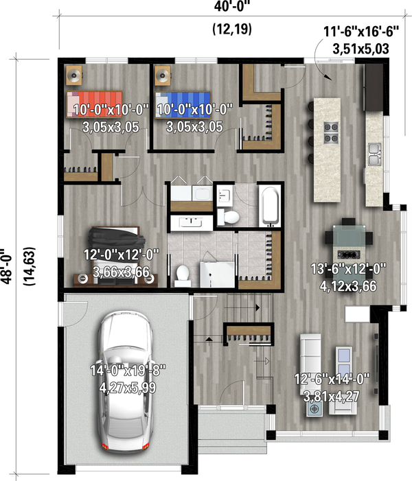 House Plan Design - Contemporary Floor Plan - Main Floor Plan #25-4909