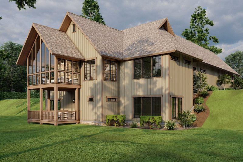 Architectural House Design - Exterior - Rear Elevation for Craftsman House Plan #923-342 - 4 bed, 3.5 bath
