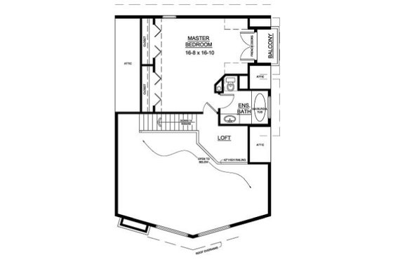 Floor Plan - Upper Floor for Country House Plan #126-230 - 2 bed, 2 bath