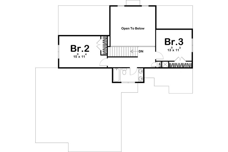 House Plan Design - Floor Plan - Upper Floor for Farmhouse House Plan #455-217 - 3 bed, 2.5 bath