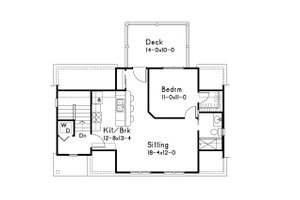 Floor Plan - Upper Floor for Farmhouse House Plan #22-575 - 1 bed, 1 bath