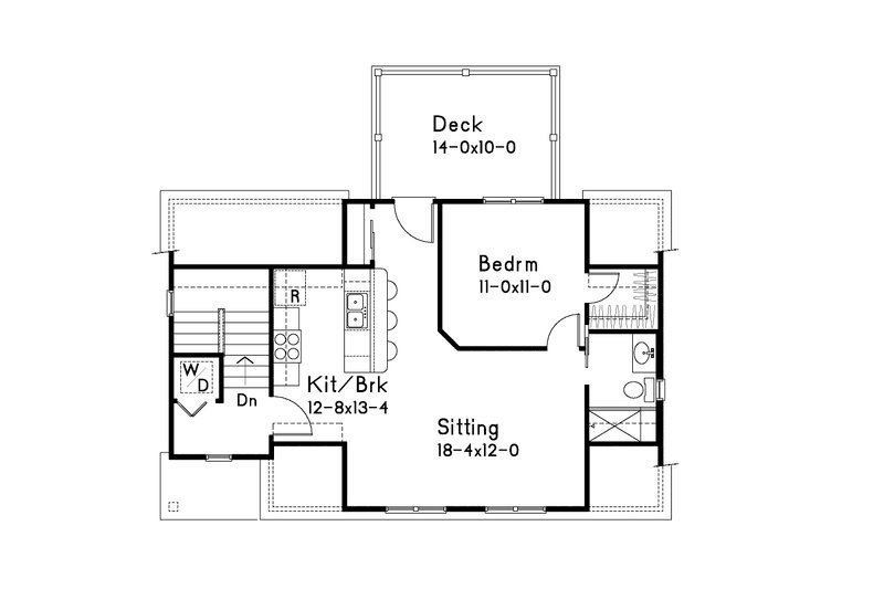 House Plan Design - Floor Plan - Upper Floor for Farmhouse House Plan #22-575 - 1 bed, 1 bath
