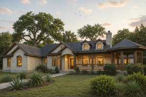 Country Exterior - Front Elevation Plan #80-119