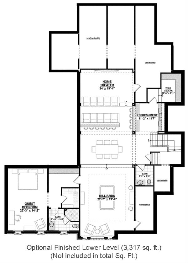 Dream House Plan - Optional Finished Basement