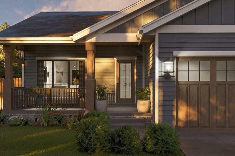 House Design - Exterior - Covered Porch for Traditional House Plan #455-226 - 1 bed, 1 bath