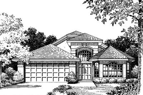 Exterior - Front Elevation for European House Plan #417-156 - 4 bed, 2 bath