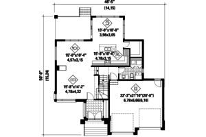 Floor Plan - Main Floor for Contemporary House Plan #25-4341 - 3 bed, 2 bath